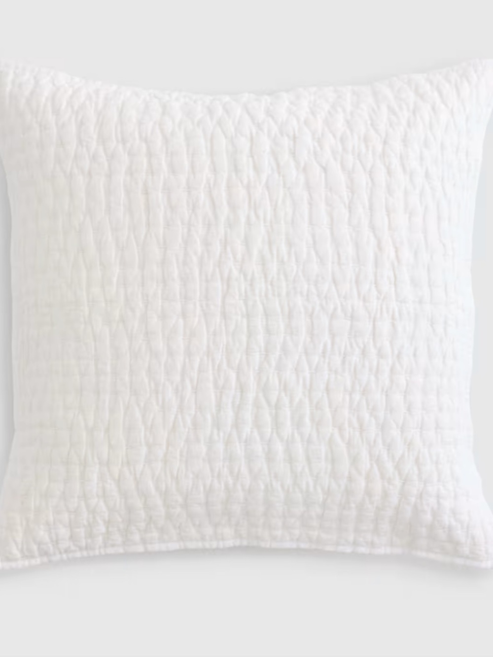 Quince Natural European Linen Cotton Stitch Quilted Euro Sham White